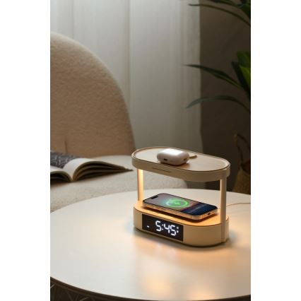 LED dæmpbar bordlampe med vækkeur og opladningsfunktion TRIPLE DOCK LED/1,5W/5V