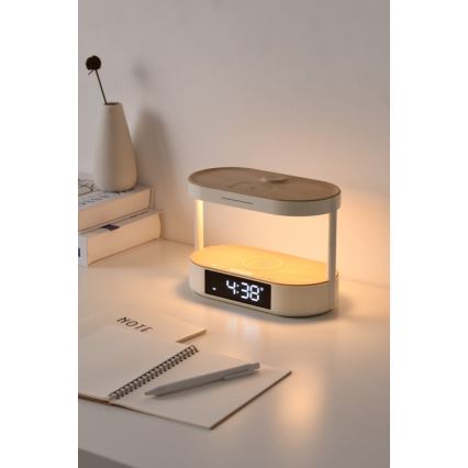 LED dæmpbar bordlampe med vækkeur og opladningsfunktion TRIPLE DOCK LED/1,5W/5V