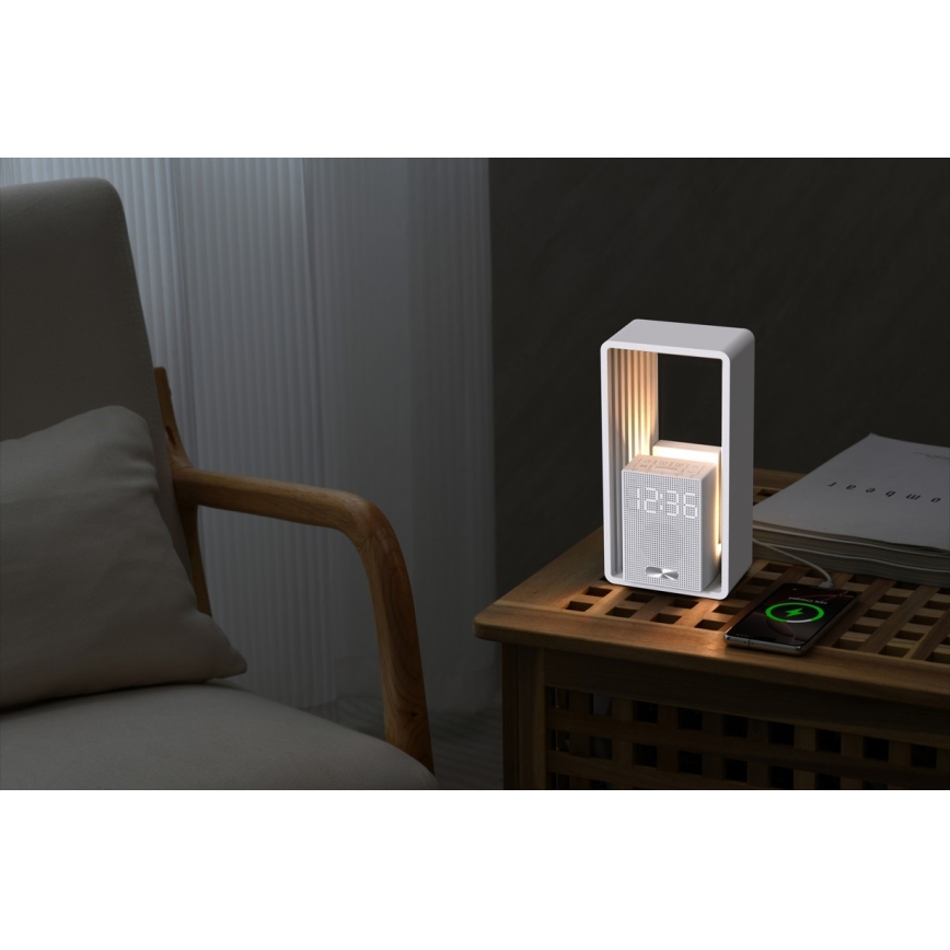 LED bordlampe med vækkeur og opladning CALM LED/3,5W/5V