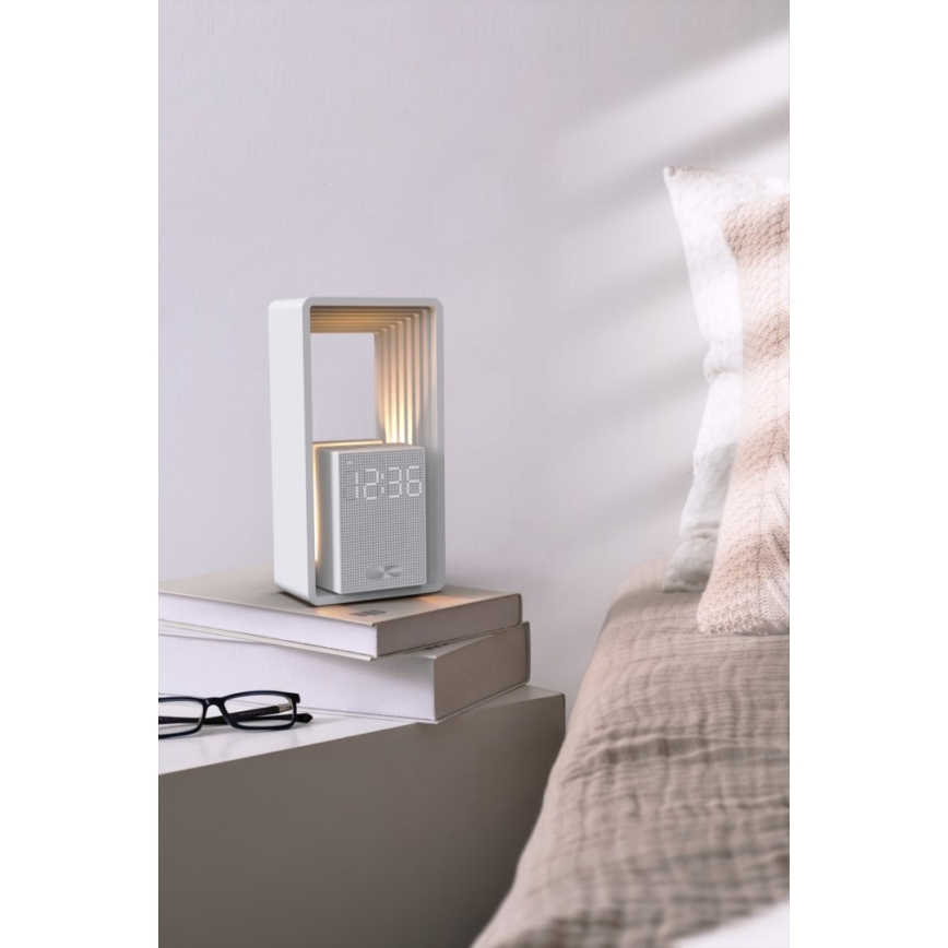 LED bordlampe med vækkeur og opladning CALM LED/3,5W/5V