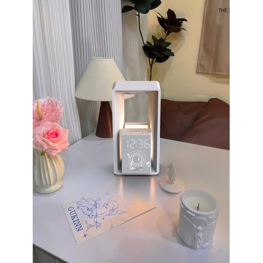 LED bordlampe med vækkeur og opladning CALM LED/3,5W/5V