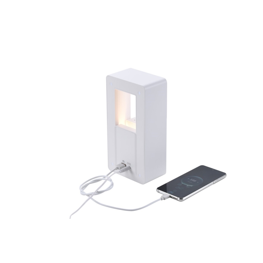 LED bordlampe med vækkeur og opladning CALM LED/3,5W/5V