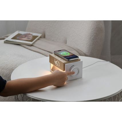 LED-bordlampe med vækkeur og opladning CALM LED/1,2W/5V