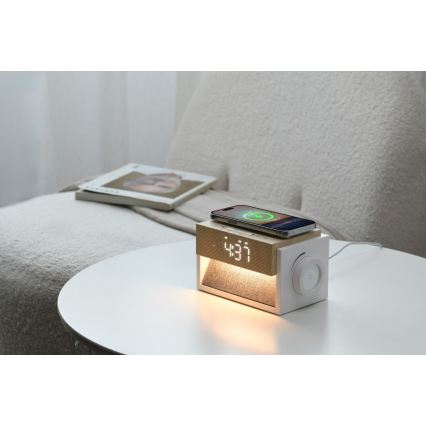 LED-bordlampe med vækkeur og opladning CALM LED/1,2W/5V