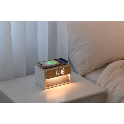 LED-bordlampe med vækkeur og opladning CALM LED/1,2W/5V