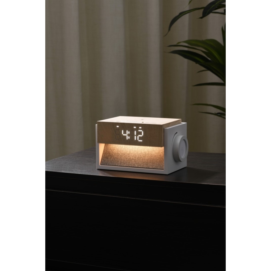 LED-bordlampe med vækkeur og opladning CALM LED/1,2W/5V
