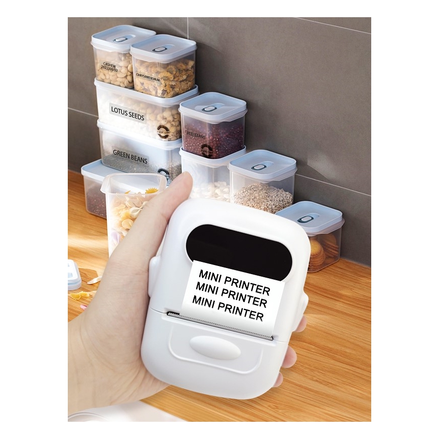 Digital labelprinter USB-C + selvklæbende labels 40x30mm