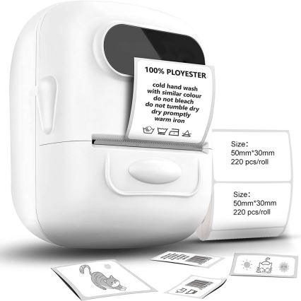 Digital labelprinter USB-C + selvklæbende labels 40x30mm