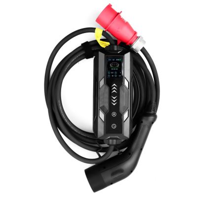 Immax - Rejseopladningsstation til elbiler AC Type 2 16A/380V 11kW + stik 230V, 3,7kW 5m + etui