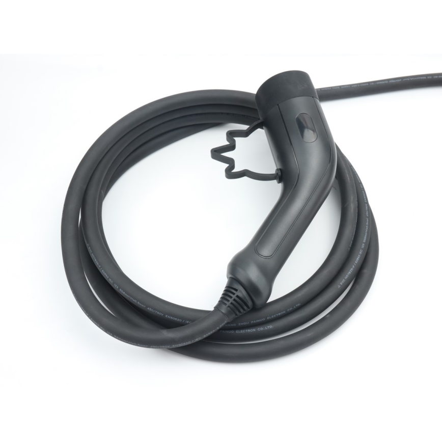 Immax - Bærbar ladestation til elbiler, AC Type 2-stik, 16A/380V, 11 kW + 230V-stik, 5 m, Wi-Fi Tuya