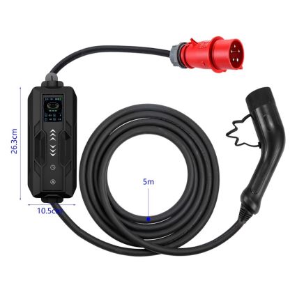 Immax - EV-ladestation til elbiler AC Type 2 32A/380V 22kW 5 m + etui