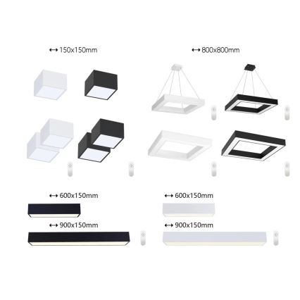 Immax NEO 07074-90 - LED loftlampe dæmpbar CANTO LED/50W/230V sort Tuya + fjernbetjening