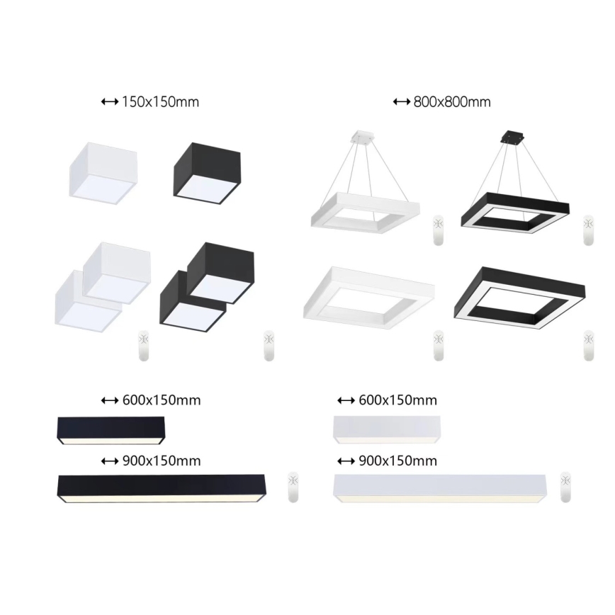 Immax NEO 07074-90 - LED loftlampe dæmpbar CANTO LED/50W/230V sort Tuya + fjernbetjening