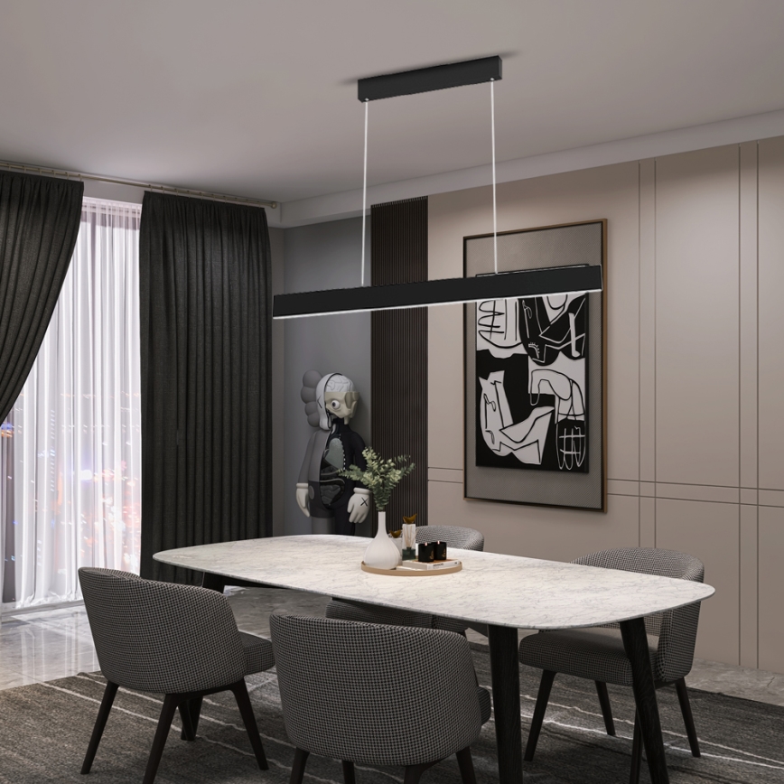 Immax NEO 07076L - LED dæmpbar loftlampe på wire sort LISTON LED/18W/230V Tuya + fjernbetjening
