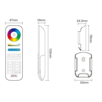 Immax NEO 07087-3 - Universel fjernbetjening RGB+CCT MiBOXER 2xAAA Tuya