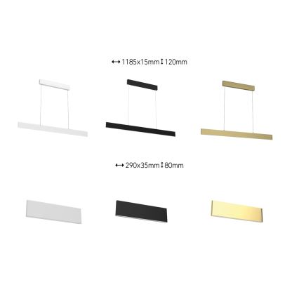 Immax Neo 07128L - LED  Pendel dæmpbar LISTON guldfarvet LED/18W/230V ZigBee + fjernbetjening Tuya