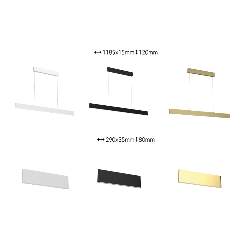 Immax Neo 07128L - LED  Pendel dæmpbar LISTON guldfarvet LED/18W/230V ZigBee + fjernbetjening Tuya