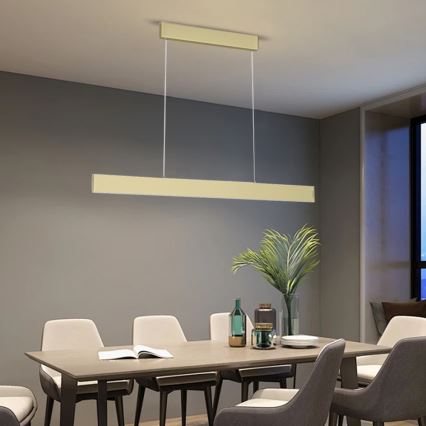 Immax Neo 07128L - LED  Pendel dæmpbar LISTON guldfarvet LED/18W/230V ZigBee + fjernbetjening Tuya