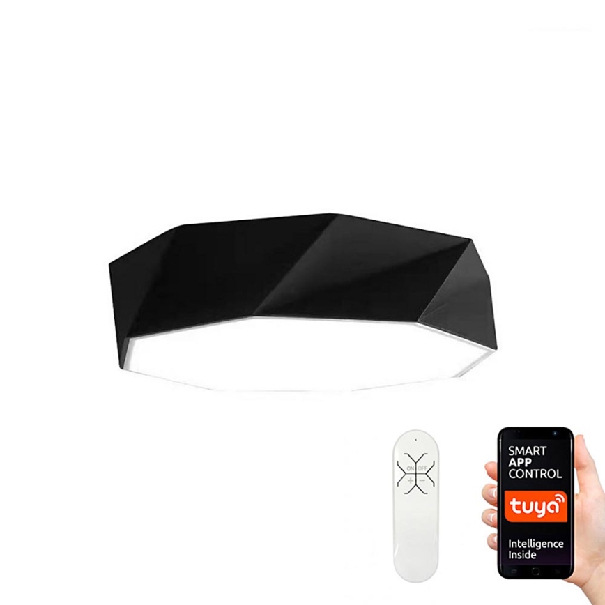 Immax NEO 07130-B40 - LED SMART Loftlampe dæmpbar DIAMANTE sort LED/31W/230V + fjernbetjening 40cm Tuya ZigBee