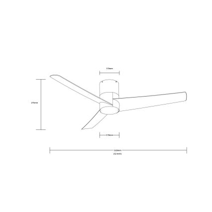 Immax NEO 07135-B - LED loftventilator dæmpbar FRESH LED/18W/230V Wi-Fi Tuya sort + fjernbetjening