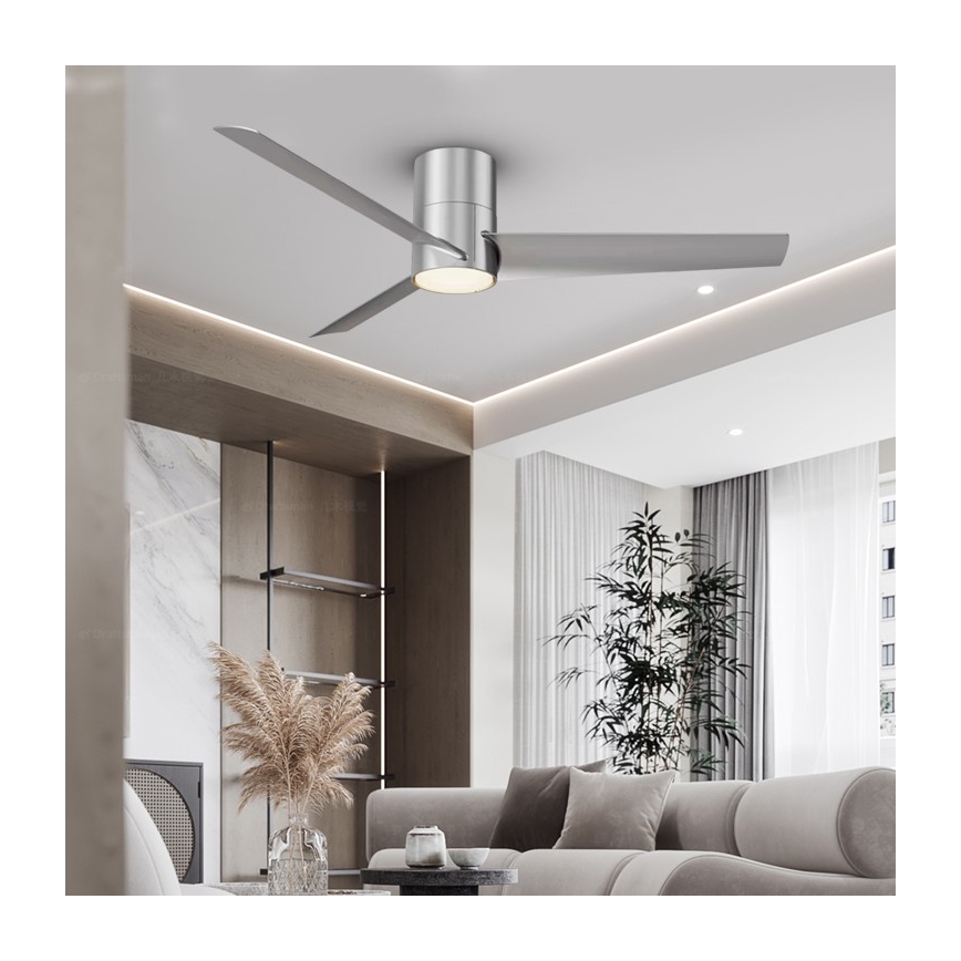 Immax NEO 07135-S - LED loftventilator FRESH LED/18W/230V Wi-Fi Tuya mat krom + fjernbetjening