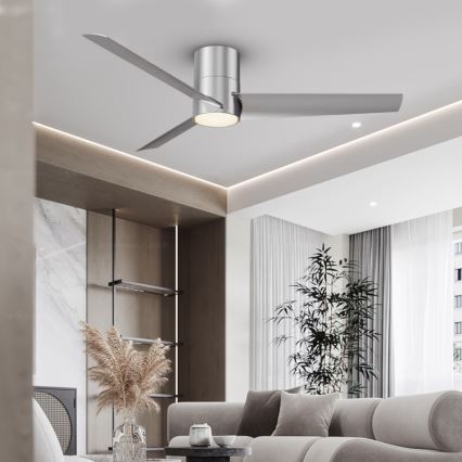 Immax NEO 07135-S - LED loftventilator dæmpbar FRESH LED/18W/230V Wi-Fi Tuya mat krom + fjernbetjening