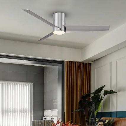 Immax NEO 07135-S - LED loftventilator dæmpbar FRESH LED/18W/230V Wi-Fi Tuya mat krom + fjernbetjening