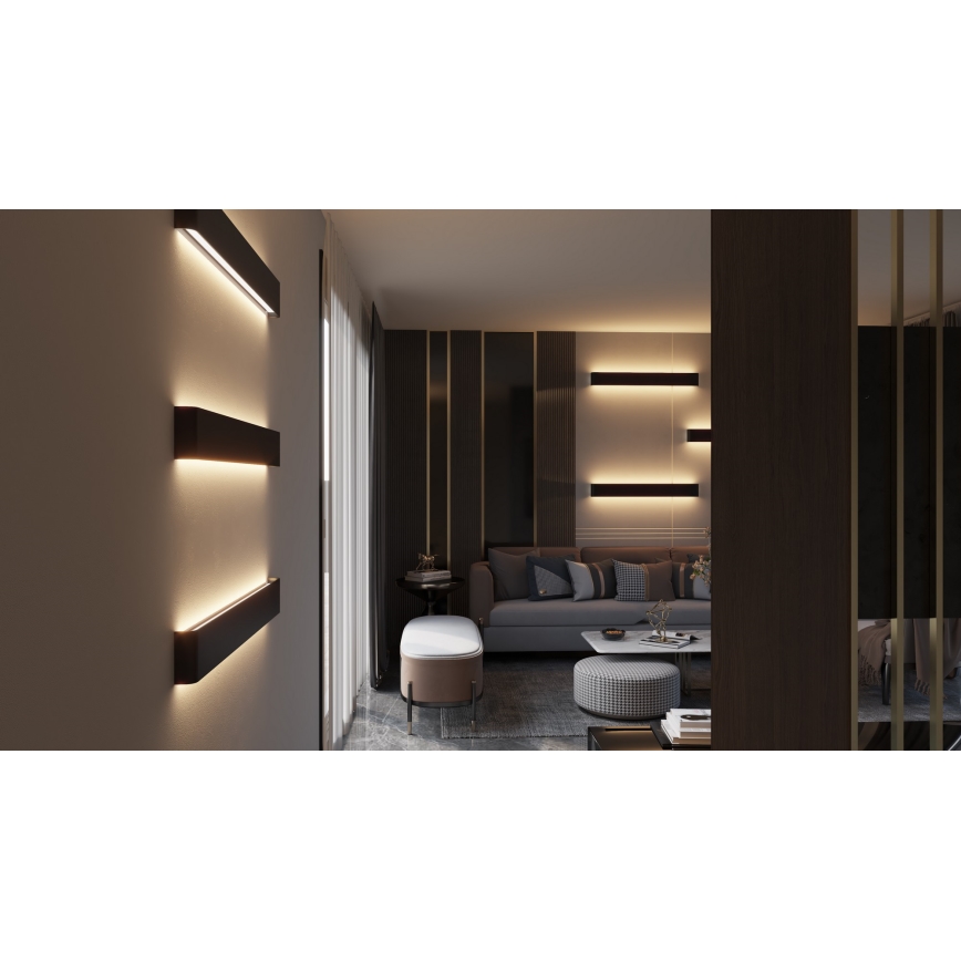 Immax NEO 07137-B - LED SMART Væglampe dæmpbar LINEA sort LED/40W/230V + fjernbetjening 76 cm Tuya ZigBee