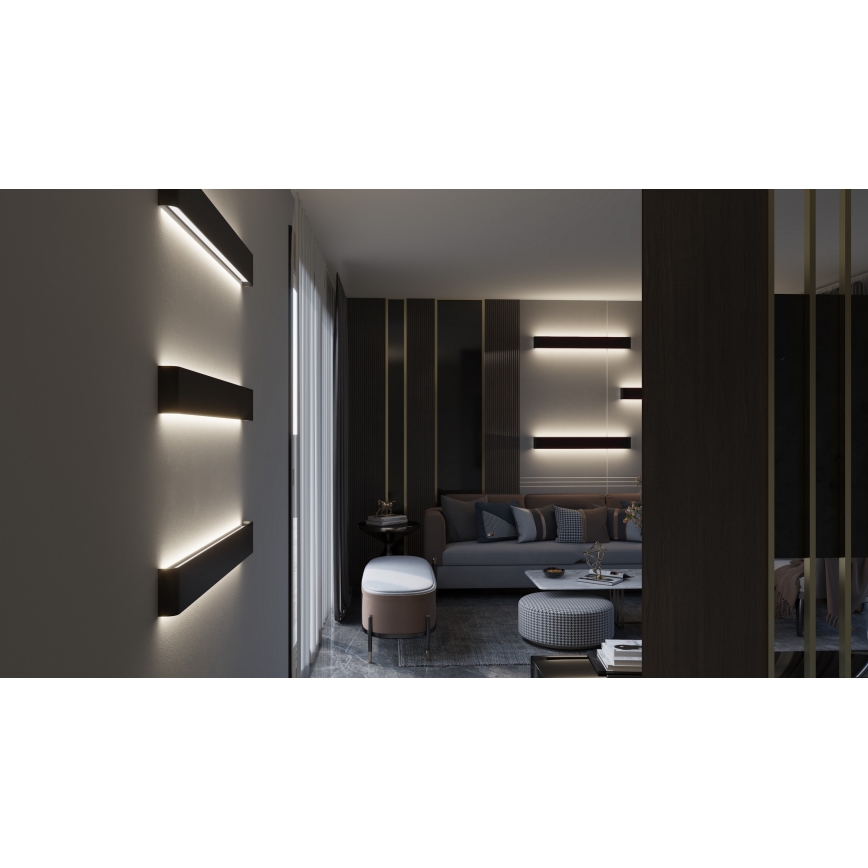 Immax NEO 07137-B - LED SMART Væglampe dæmpbar LINEA sort LED/40W/230V + fjernbetjening 76 cm Tuya ZigBee