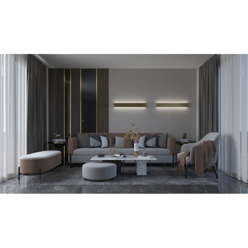 Immax NEO 07137-G - LED SMART Væglampe dæmpbar LINEA guldfarvet LED/40W/230V + fjernbetjening 76 cm Tuya ZigBee