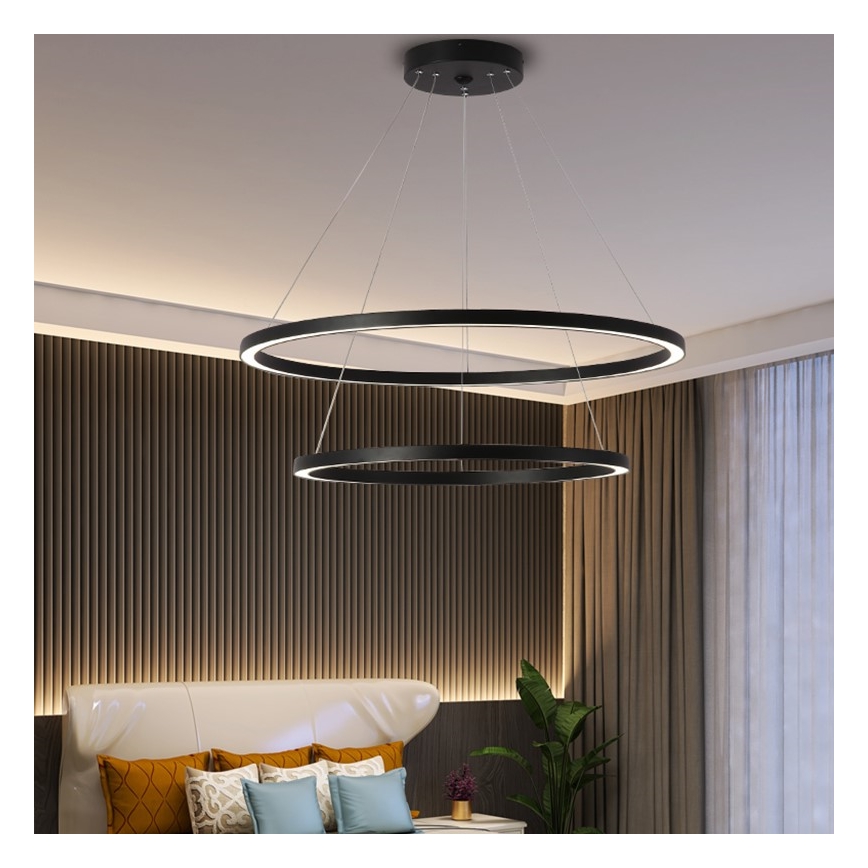 Immax NEO 07158-B80-60 - LED pendel dæmpbar FINO LED/93W/230V Tuya sort + fjernbetjening