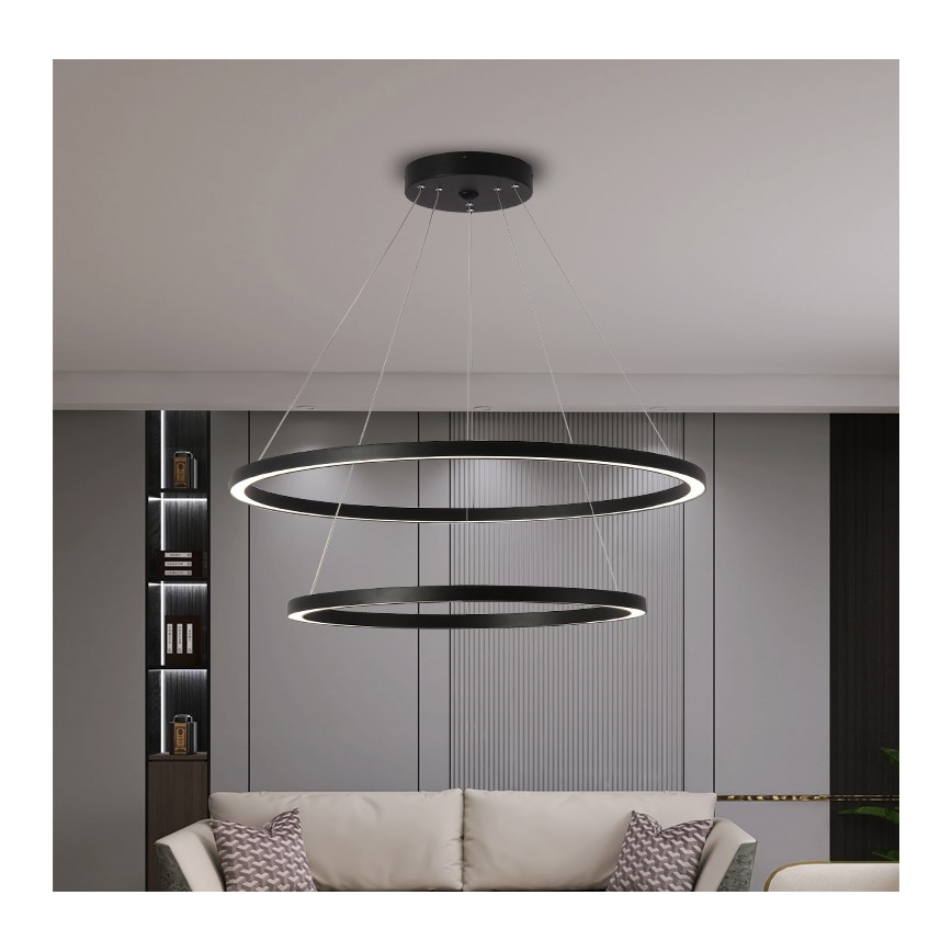 Immax NEO 07158-B80-60 - LED pendel dæmpbar FINO LED/93W/230V Tuya sort + fjernbetjening