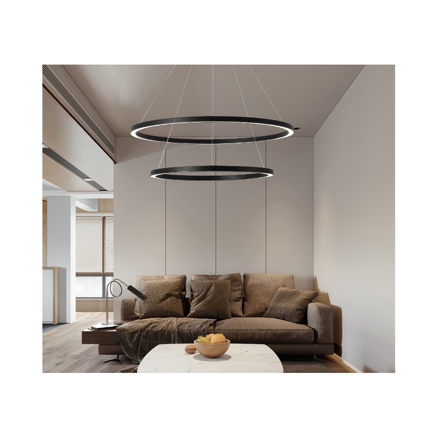Immax NEO 07158-B80-60 - LED pendel dæmpbar FINO LED/93W/230V Tuya sort + fjernbetjening