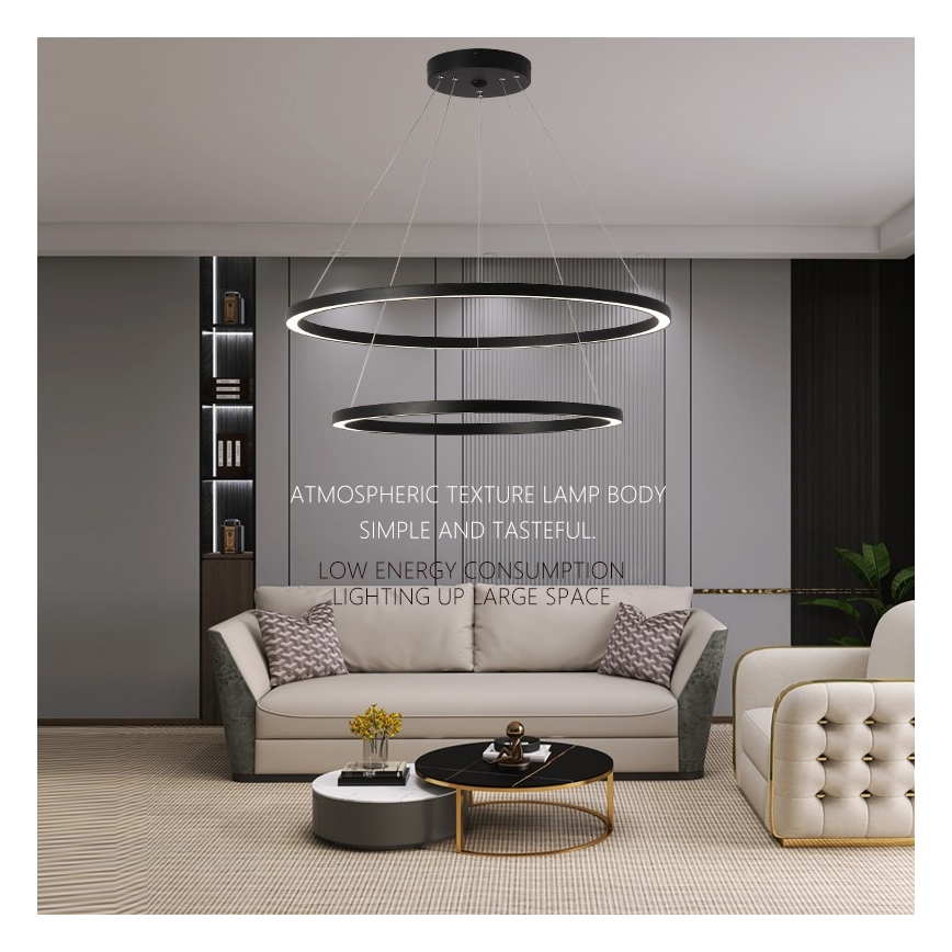 Immax NEO 07158-B80-60 - LED pendel dæmpbar FINO LED/93W/230V Tuya sort + fjernbetjening