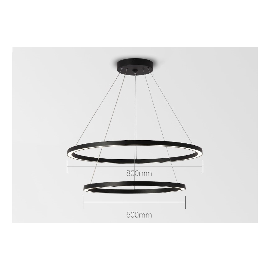Immax NEO 07158-B80-60 - LED pendel dæmpbar FINO LED/93W/230V Tuya sort + fjernbetjening