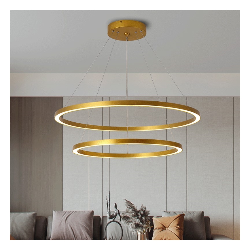 Immax NEO 07159-G80-60 - LED pendel dæmpbar FINO LED/93W/230V Tuya guldfarvet + fjernbetjening