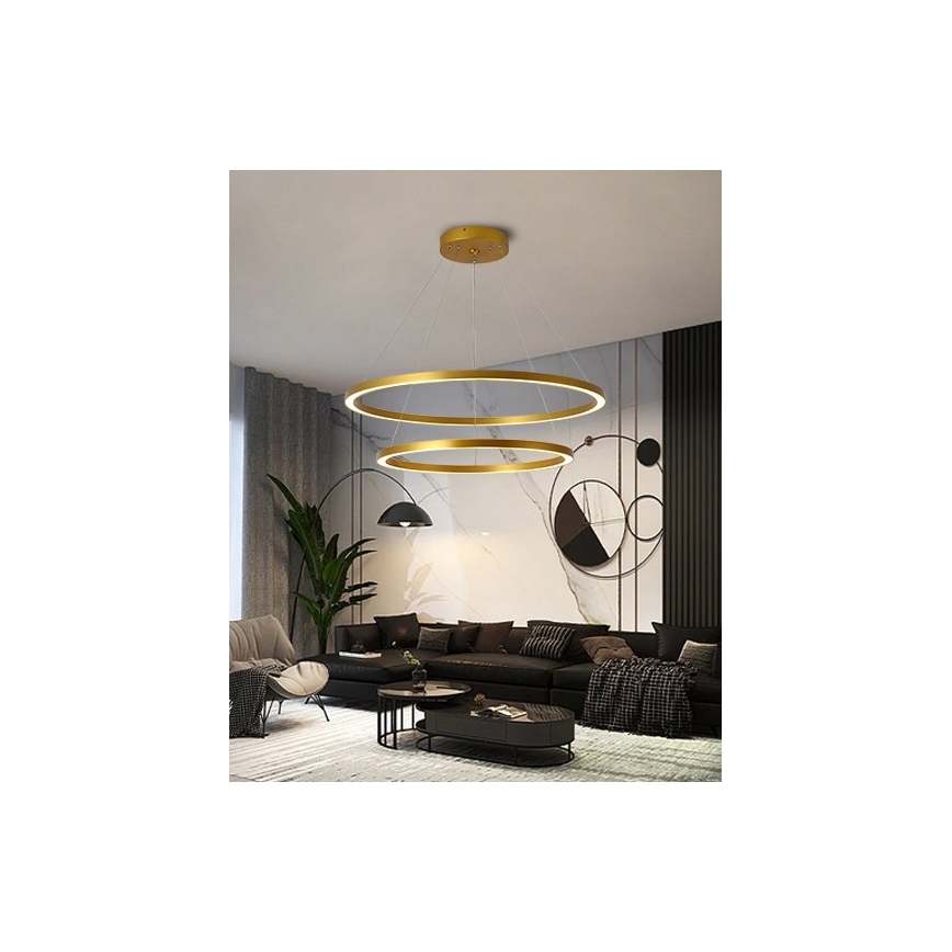 Immax NEO 07159-G80-60 - LED pendel dæmpbar FINO LED/93W/230V Tuya guldfarvet + fjernbetjening