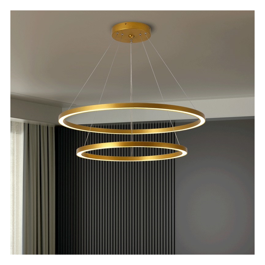 Immax NEO 07159-G80-60 - LED pendel dæmpbar FINO LED/93W/230V Tuya guldfarvet + fjernbetjening