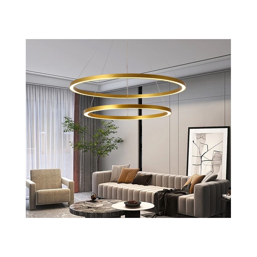 Immax NEO 07159-G80-60 - LED pendel dæmpbar FINO LED/93W/230V Tuya guldfarvet + fjernbetjening
