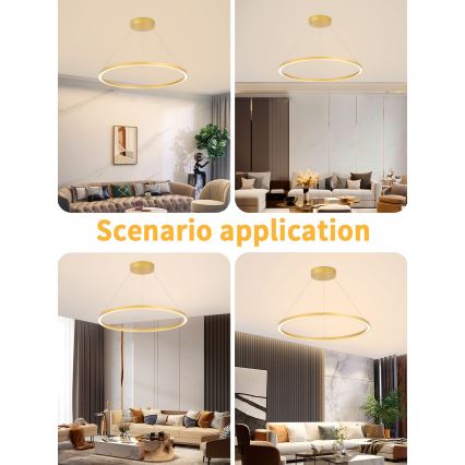 Immax NEO 07159-G80 - LED pendel dæmpbar FINO LED/60W/230V Tuya guldfarvet + fjernbetjening