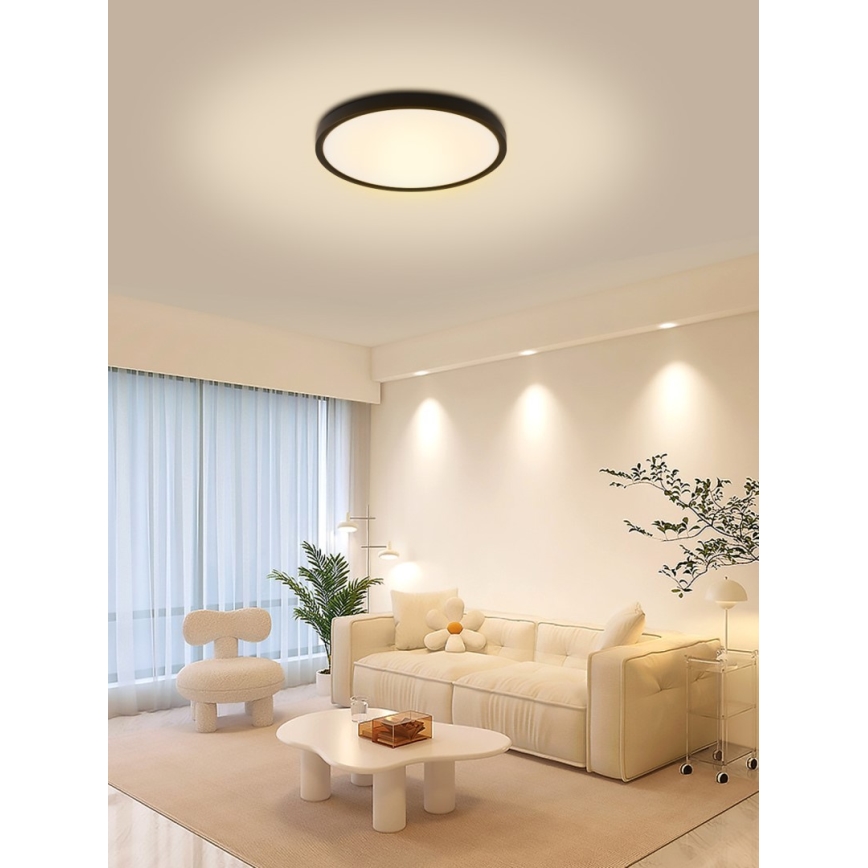 Immax NEO 07166-B40 - LED loftlampe RGB+CCT dæmpbar NEO LITE TUDO LED/50W/230V Wi-Fi Tuya sort + fjernbetjening