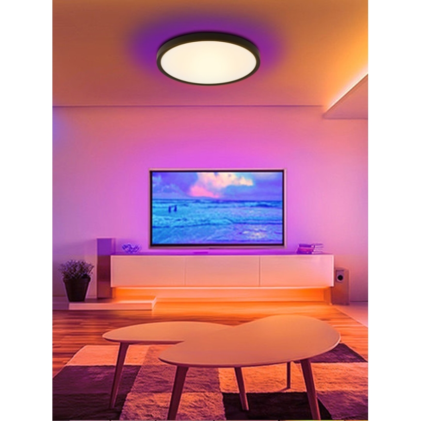 Immax NEO 07166-B40 - LED loftlampe RGB+CCT dæmpbar NEO LITE TUDO LED/50W/230V Wi-Fi Tuya sort + fjernbetjening