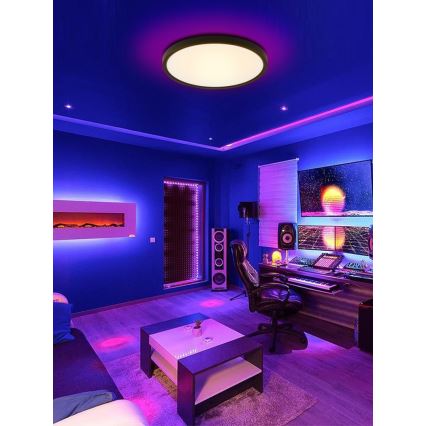 Immax NEO 07166-B40 - LED loftlampe RGB+CCT dæmpbar NEO LITE TUDO LED/50W/230V Wi-Fi Tuya sort + fjernbetjening
