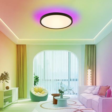 Immax NEO 07166-B40 - LED loftlampe RGB+CCT dæmpbar NEO LITE TUDO LED/50W/230V Wi-Fi Tuya sort + fjernbetjening