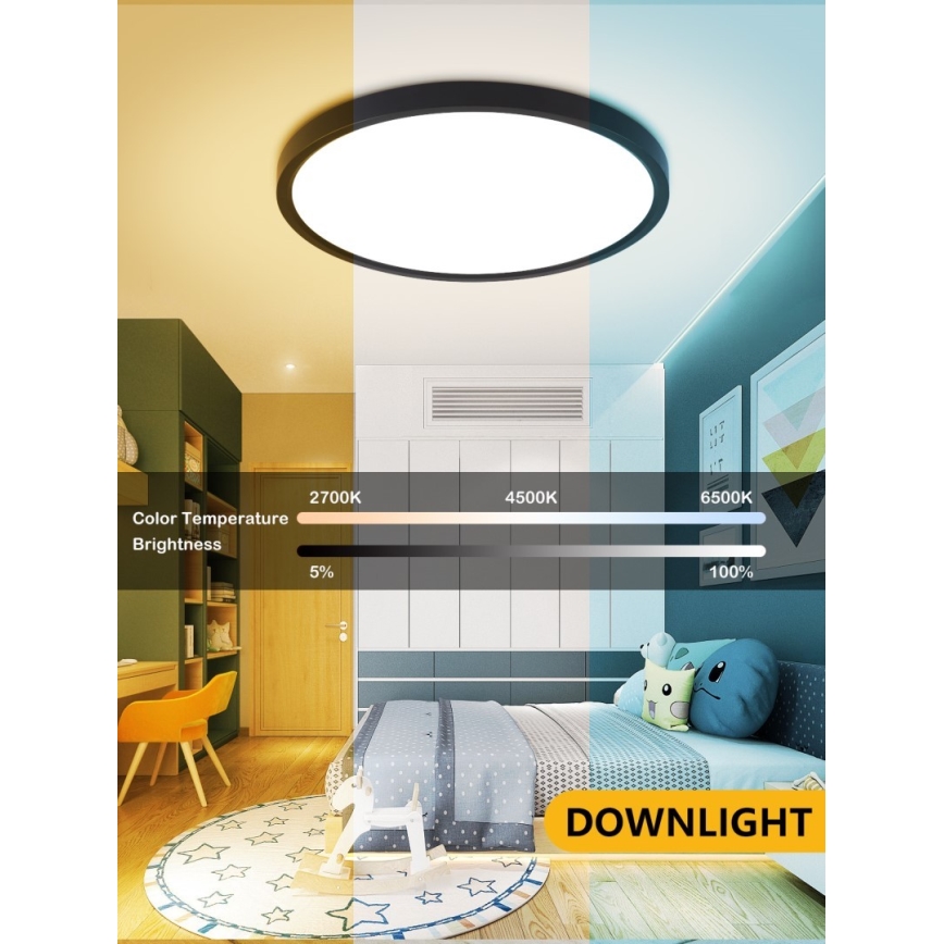 Immax NEO 07166-B40 - LED loftlampe RGB+CCT dæmpbar NEO LITE TUDO LED/50W/230V Wi-Fi Tuya sort + fjernbetjening