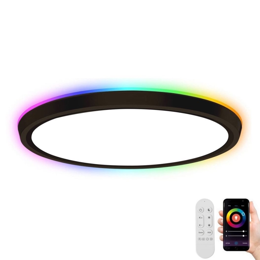 Immax NEO 07166-B40 - LED loftlampe RGB+CCT dæmpbar NEO LITE TUDO LED/50W/230V Wi-Fi Tuya sort + fjernbetjening