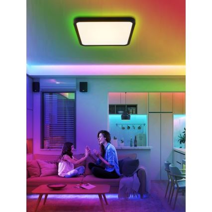 Immax NEO 07167-B40 - LED loftlampe dæmpbar RGB+CCT NEO LITE TUDO LED/50W/230V Wi-Fi Tuya sort + fjernbetjening