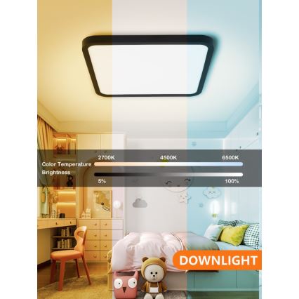 Immax NEO 07167-B40 - LED loftlampe dæmpbar RGB+CCT NEO LITE TUDO LED/50W/230V Wi-Fi Tuya sort + fjernbetjening