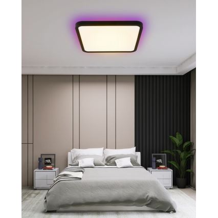 Immax NEO 07167-B40 - LED loftlampe dæmpbar RGB+CCT NEO LITE TUDO LED/50W/230V Wi-Fi Tuya sort + fjernbetjening