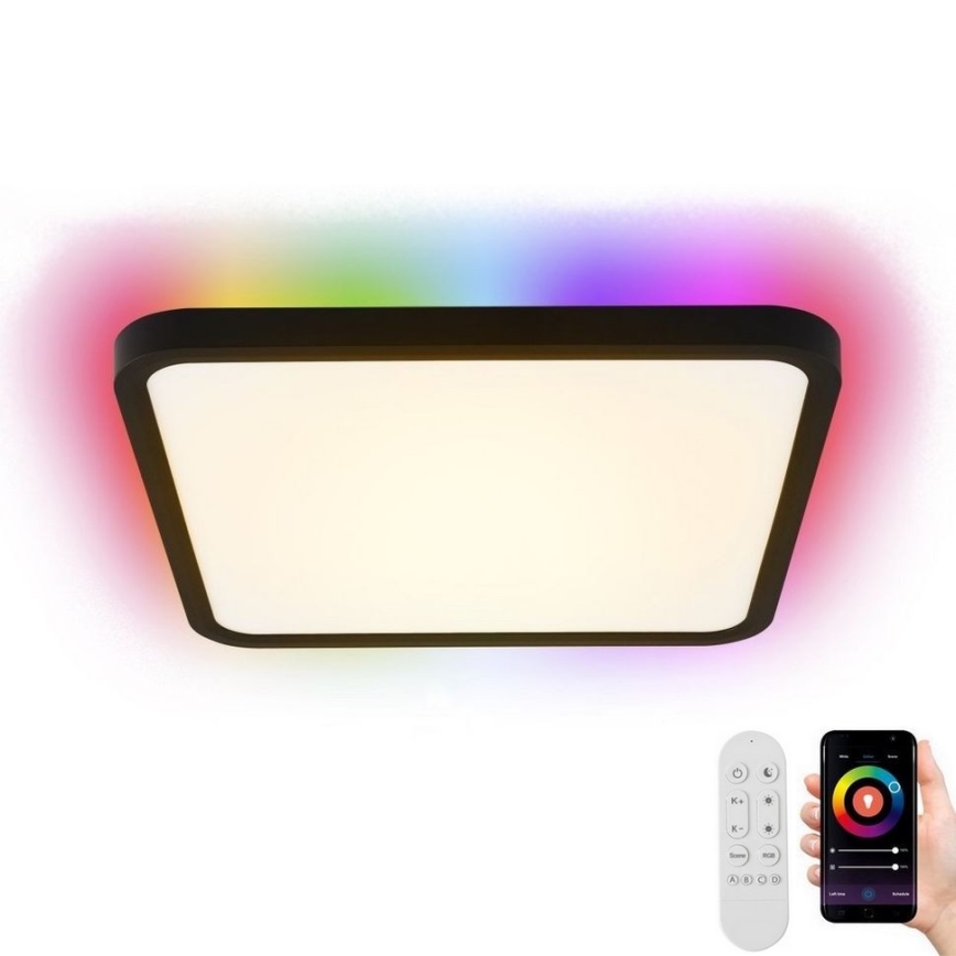 Immax NEO 07167-B40 - LED loftlampe dæmpbar RGB+CCT NEO LITE TUDO LED/50W/230V Wi-Fi Tuya sort + fjernbetjening